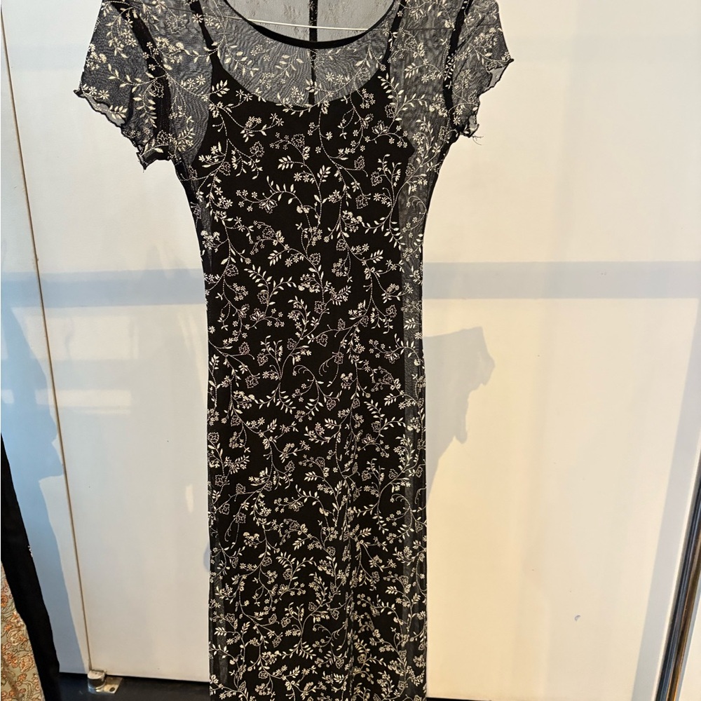 Elegant Black Floral Dress